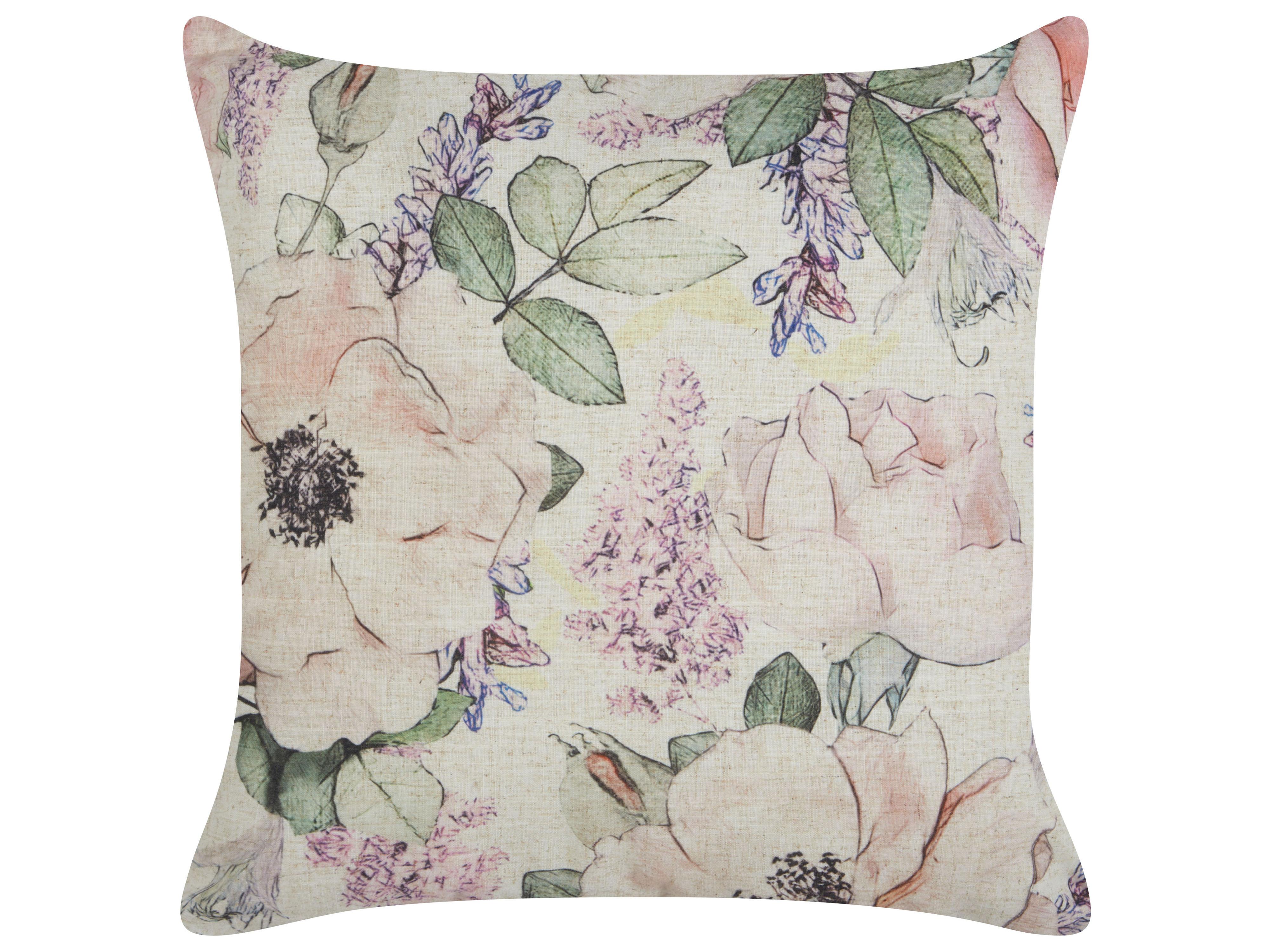Set van 2 sierkussens ZAHRIYE 45 x 45 cm Paars bloempatroon