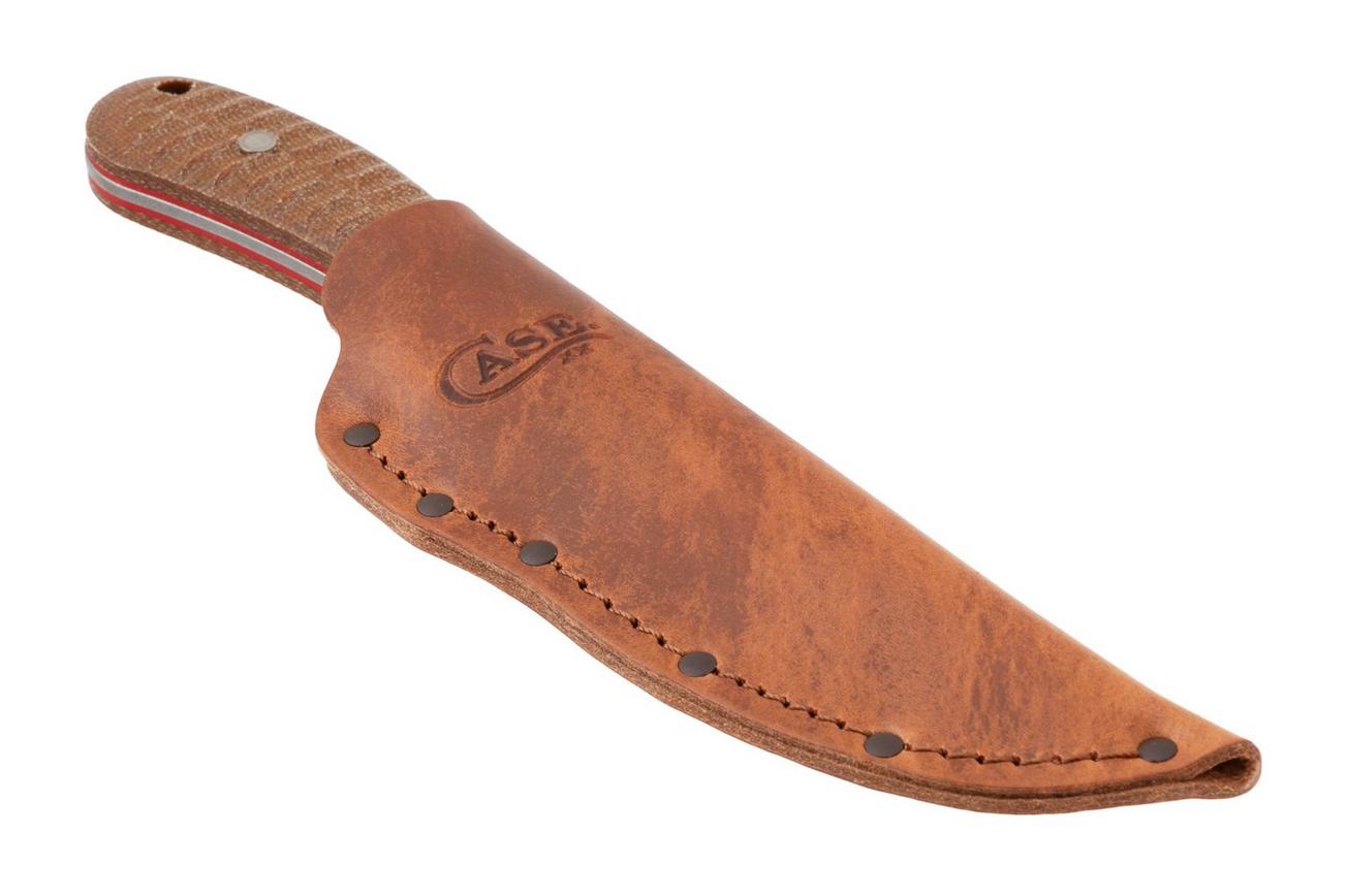 Case Ridgeback Hunter 30592, Stonewashed Stainless Steel, Natural Canvas Laminate/Red G-10, jachtmes