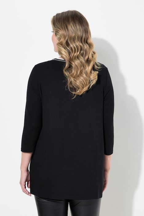 Blusenshirt, Satin mit Blütenmuster, Jerseyrücken