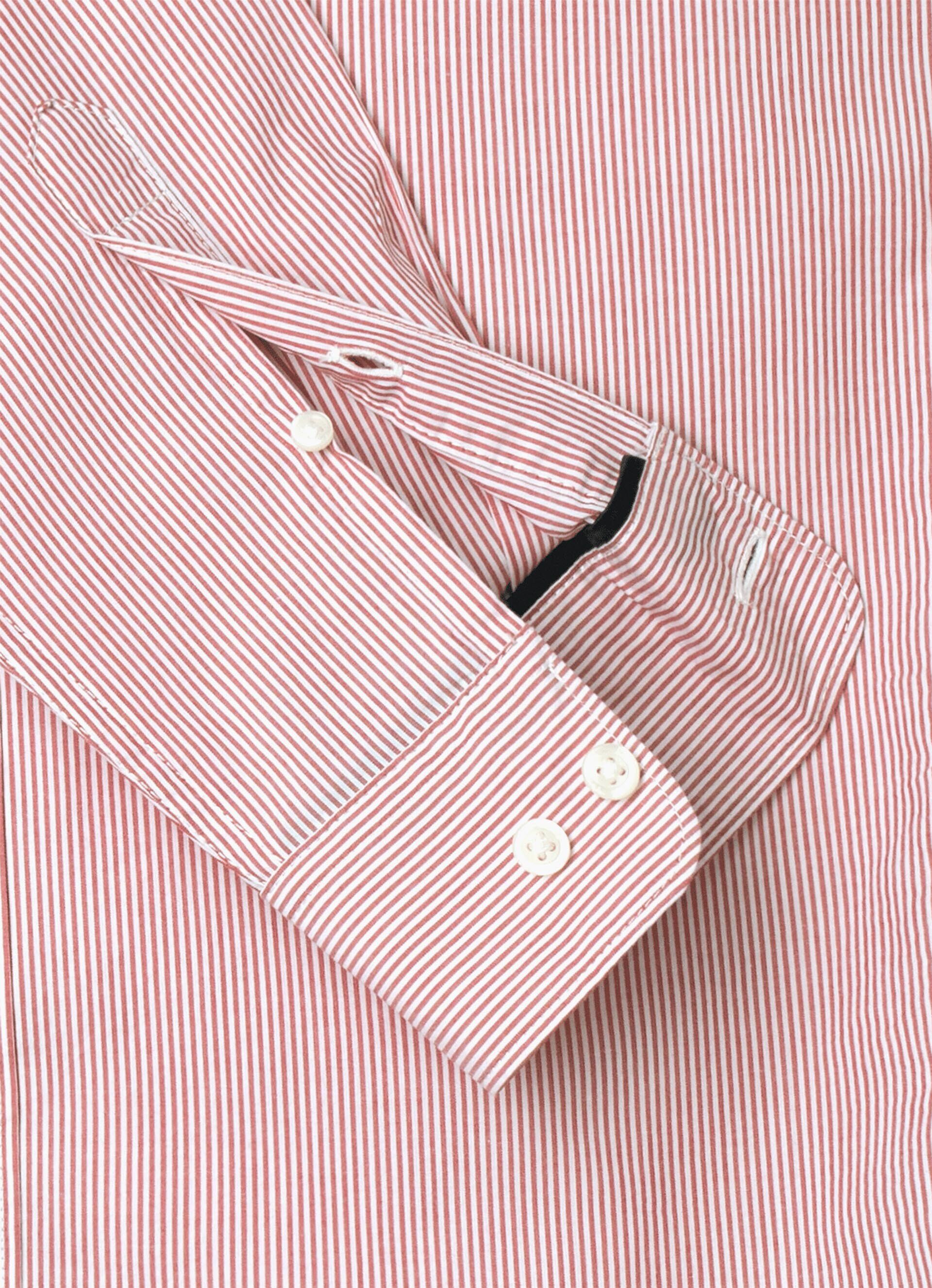 Camisa Percy Bengal listrada em popeline - vermelho estúdio