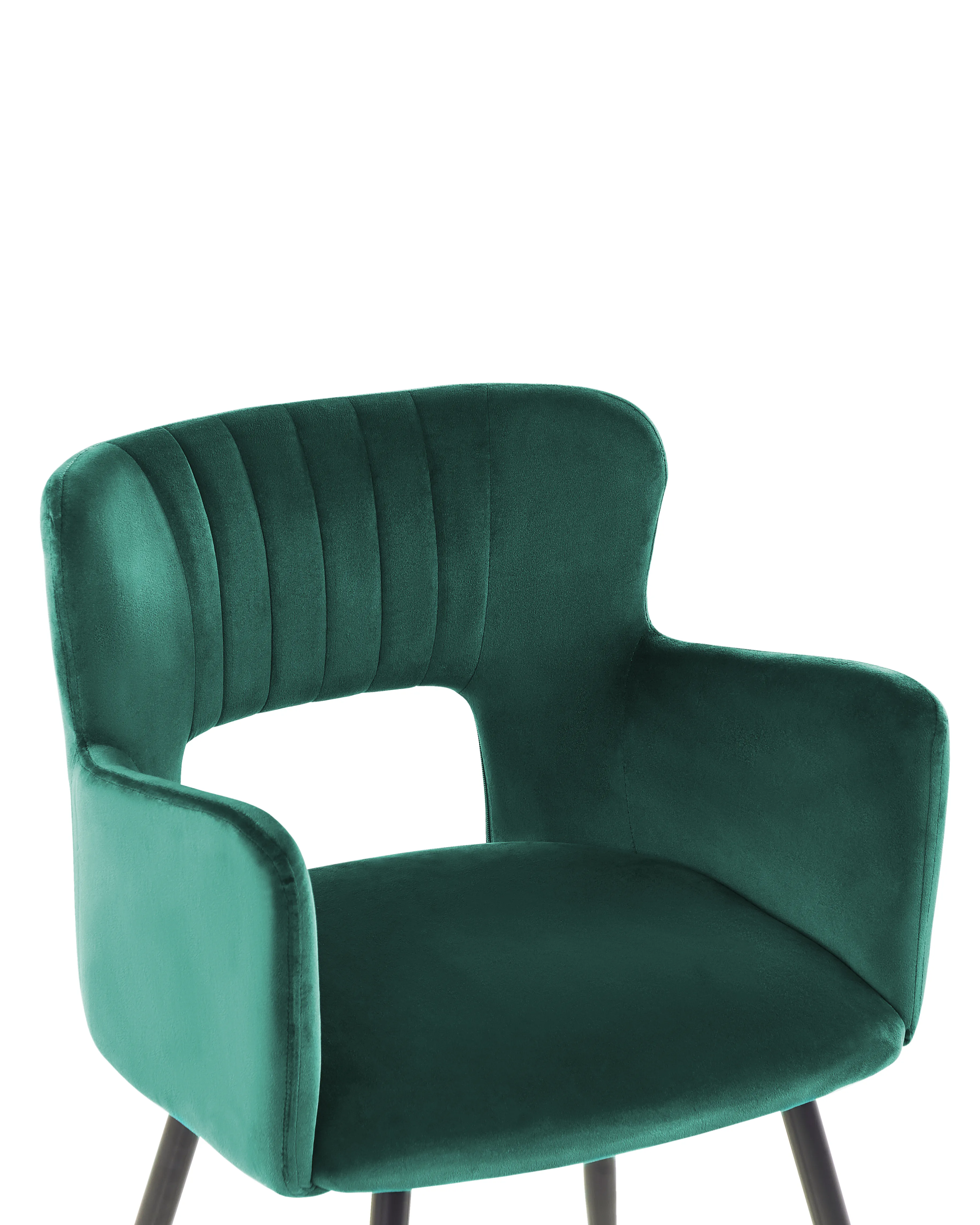 Set van 2 eetkamerstoelen SANILAC Fluweel Smaragdgroen
