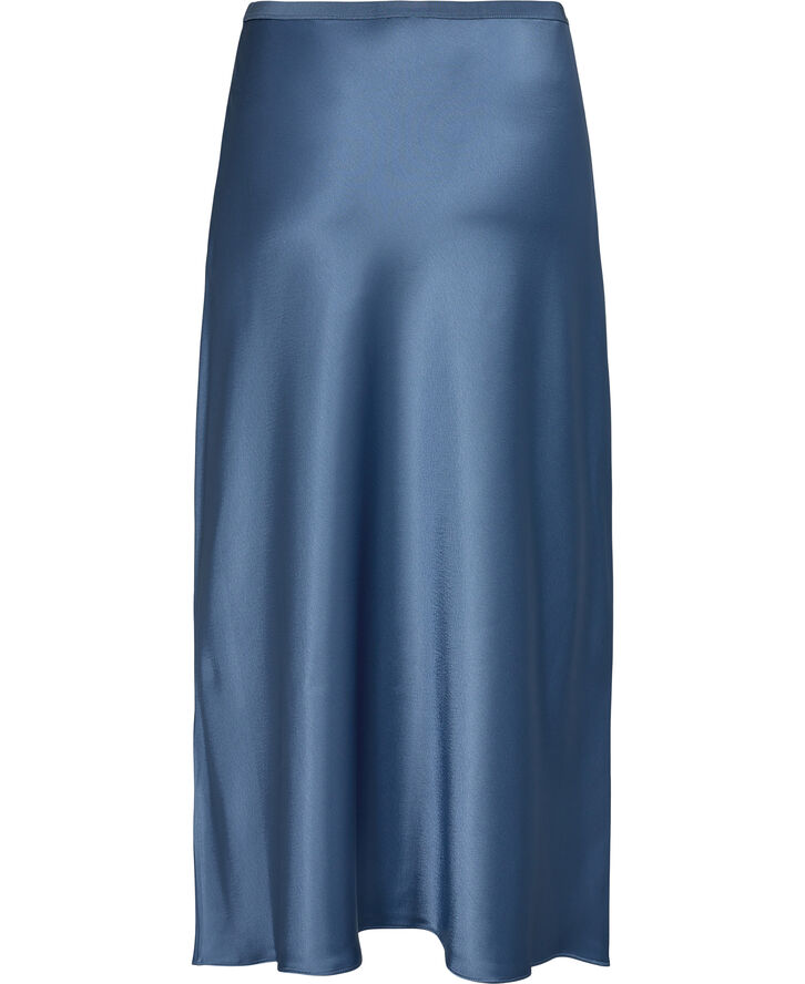 Polo Ralph Lauren Satin Midi Skirt Blå