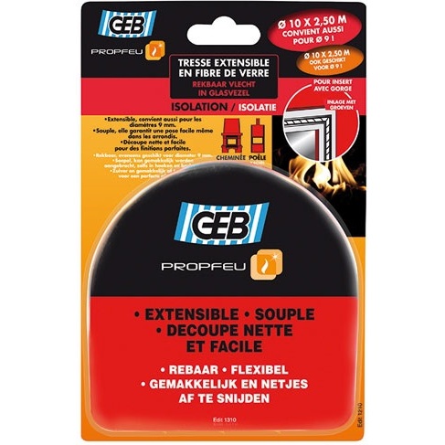 Tresse fibre verre extensible Ø 10 mm x 2.5m Propfeu