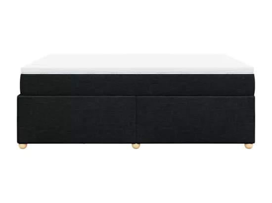 Sommier à lattes de lit avec matelas Noir 140x190 cm Tissu
