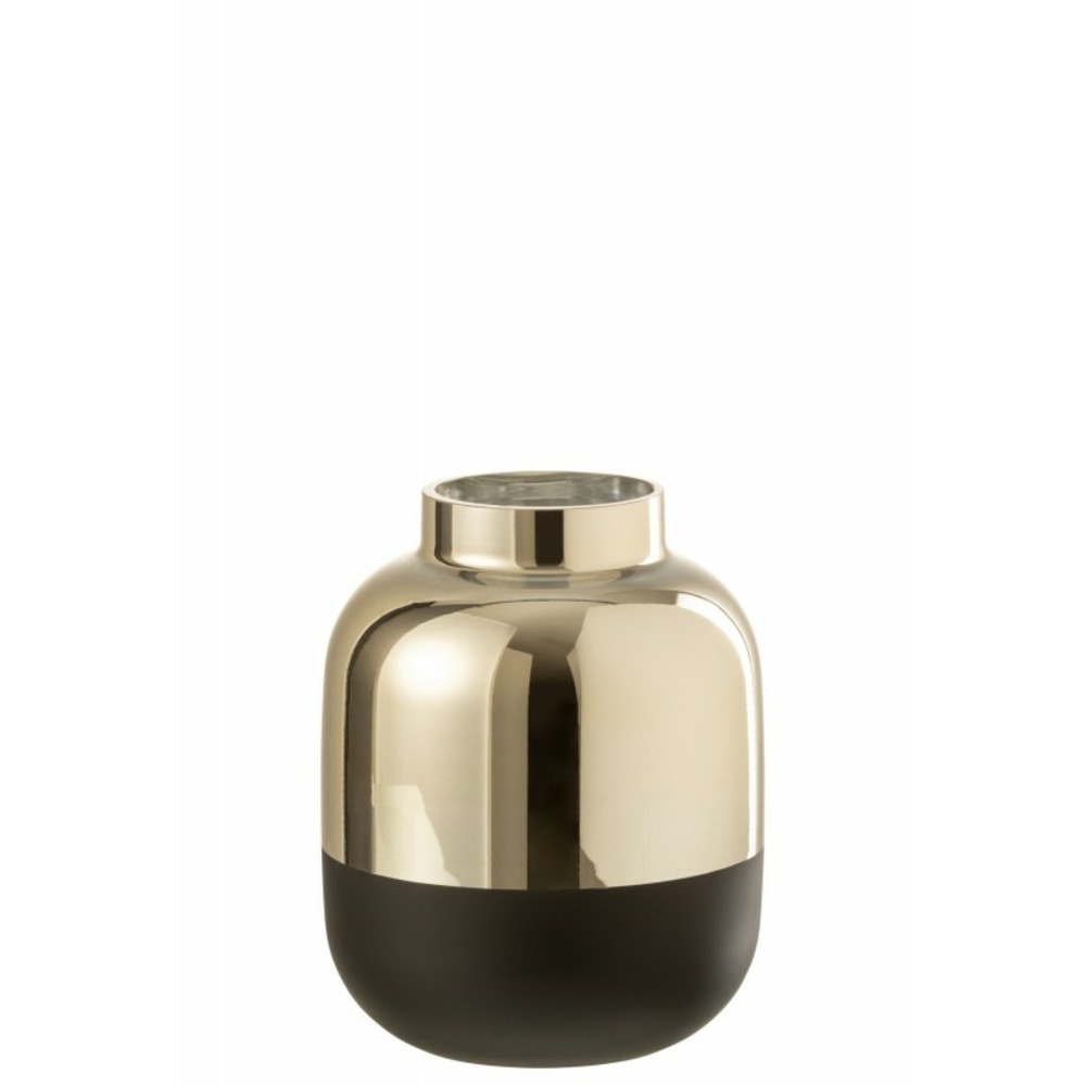 Vase en verre or et noir 17x22cm