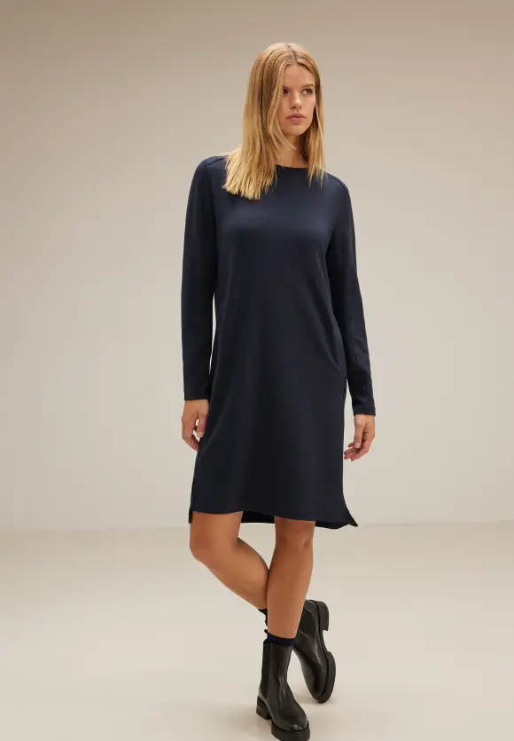 Sweatkleid mit Tapedetails - deep blue