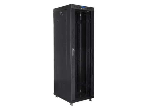 Lanberg - Rack kabinet - med 4 køleblæsere, display - sort, RAL 9004 - 42U - 19