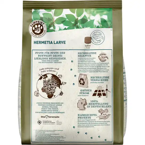 Hundefutter Adult PawPrint Insect Hermetia Larve