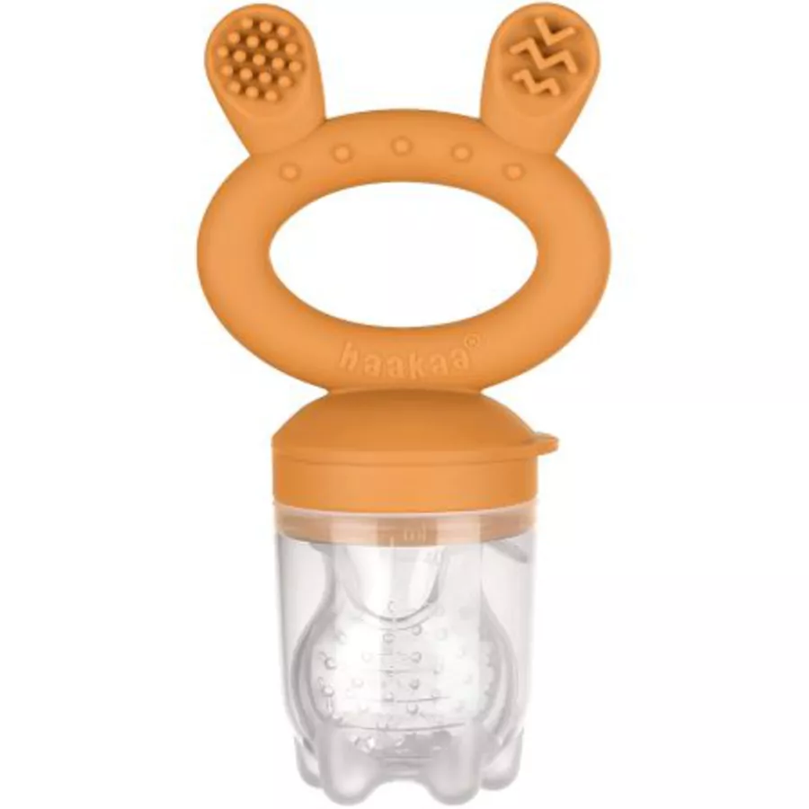 haakaa® Fruchtsauger, inkl. Gefrierhülle Set Orange