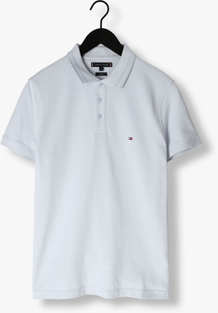 TOMMY HILFIGER lichtblauwe tommy hilfiger polo pretwist mouline slim fit polo