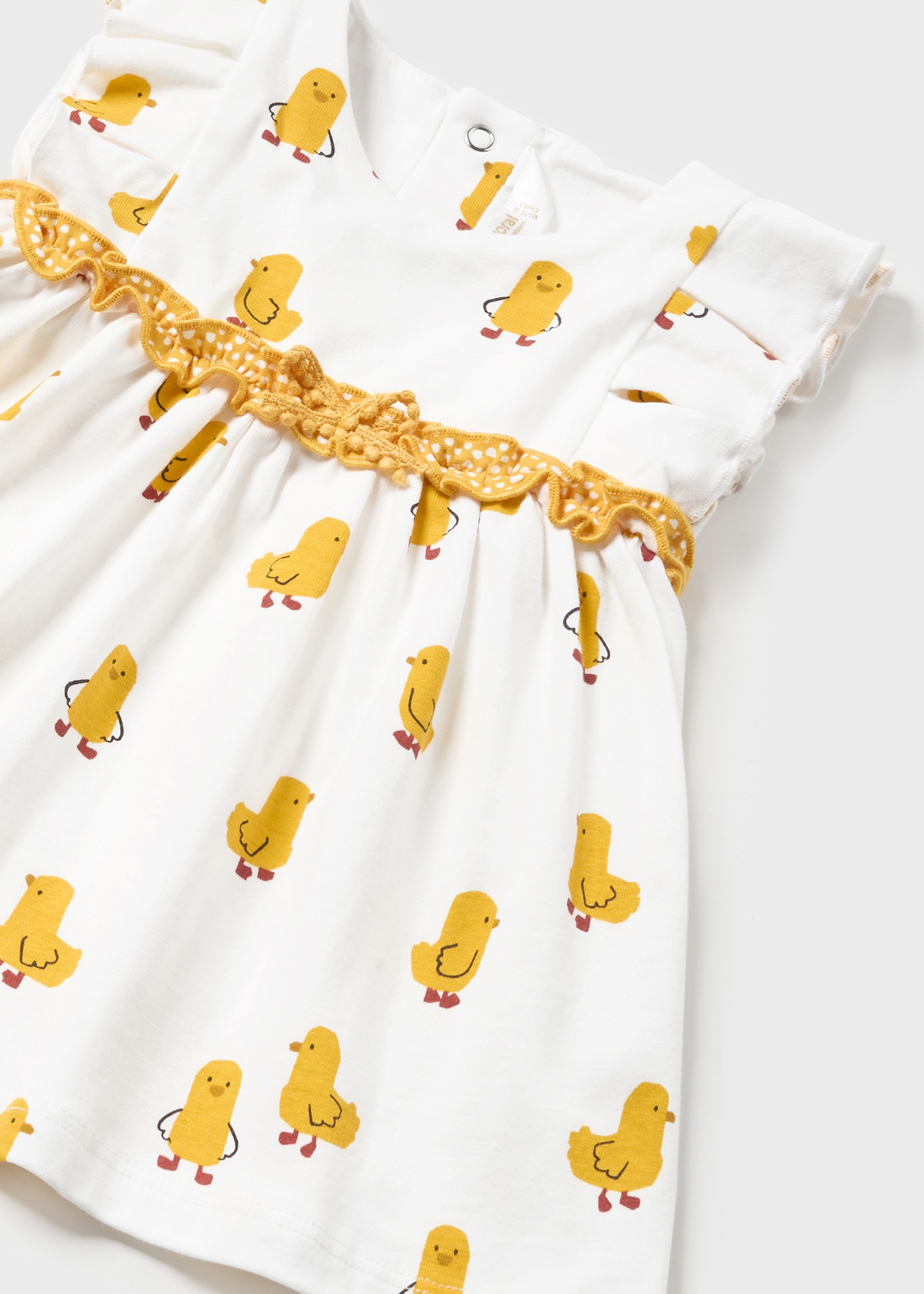 Vestido Better Cotton para recém-nascido com estampa de milho