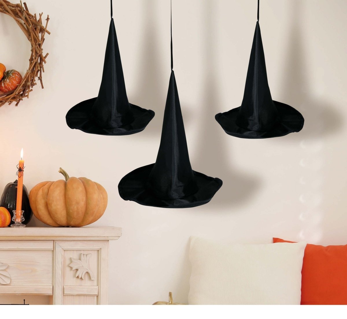 Halloween Slinger Heksenhoeden 18cm 3 delig