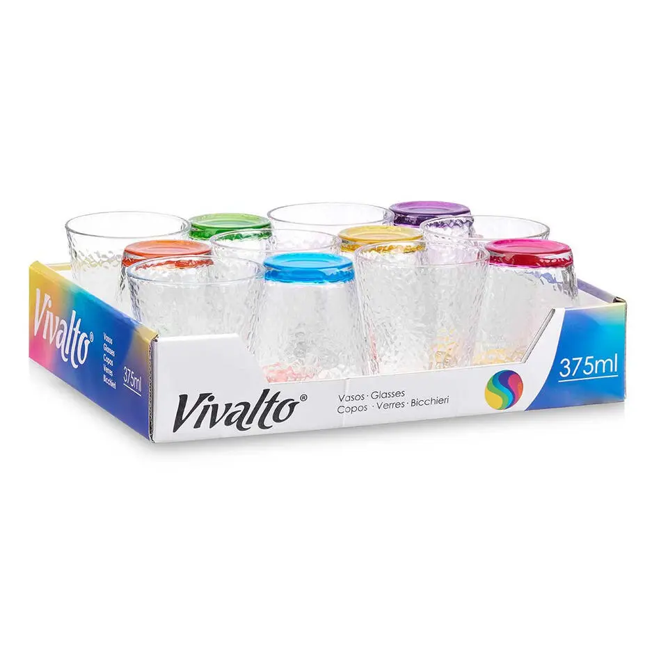 Vivalto Waterglazen/drinkglazen - 12x - mix - 375 ml - 10 cm