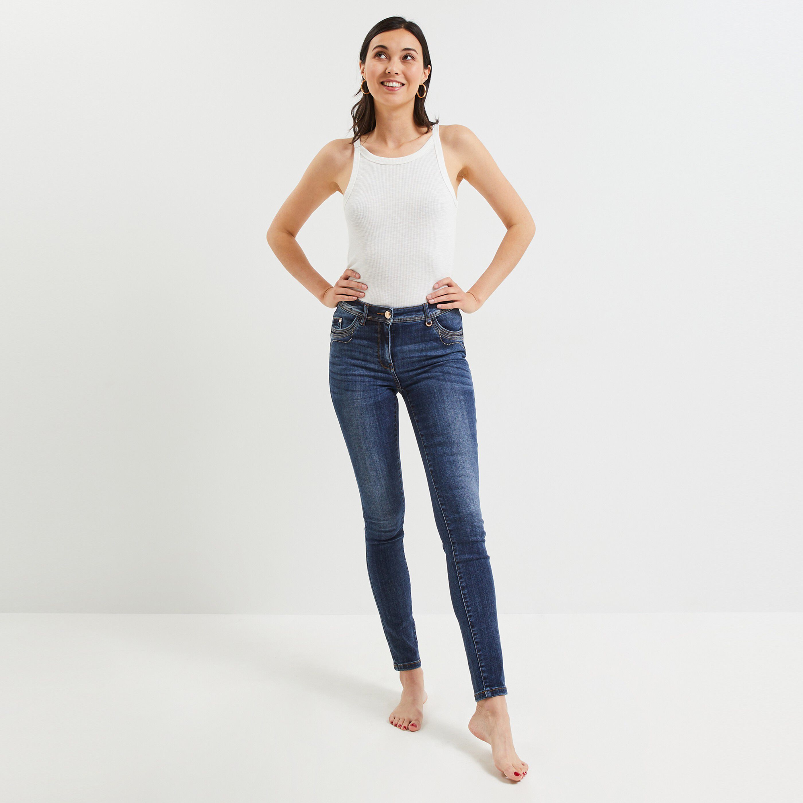 Jean slim push up RIO femme - DARK STONE