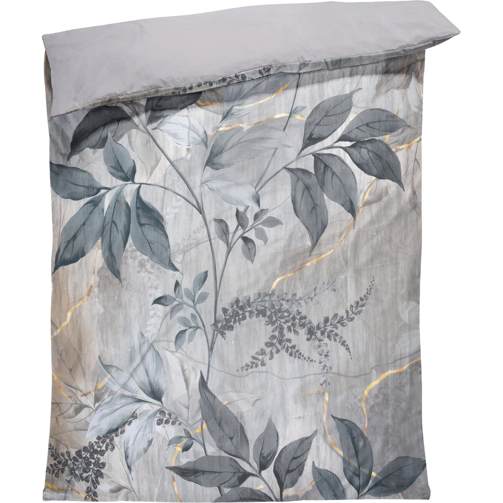Bettwäsche Satin Botanic grau