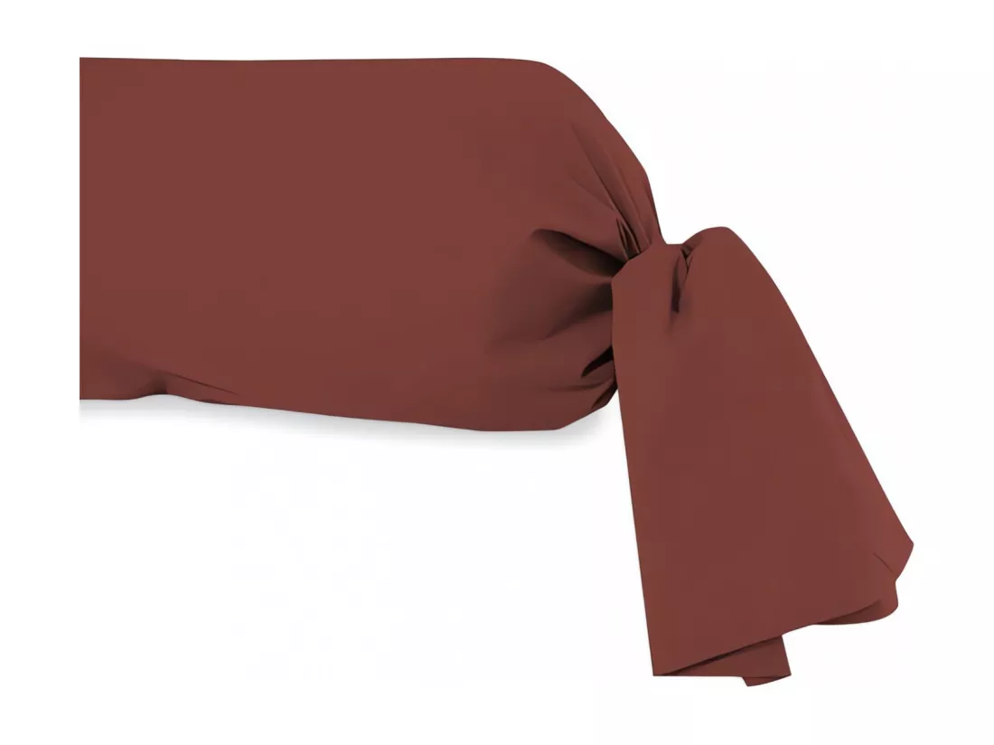 Taie de traversin en coton 57 fils 45x185 cm UNI brique, par Soleil d'ocre