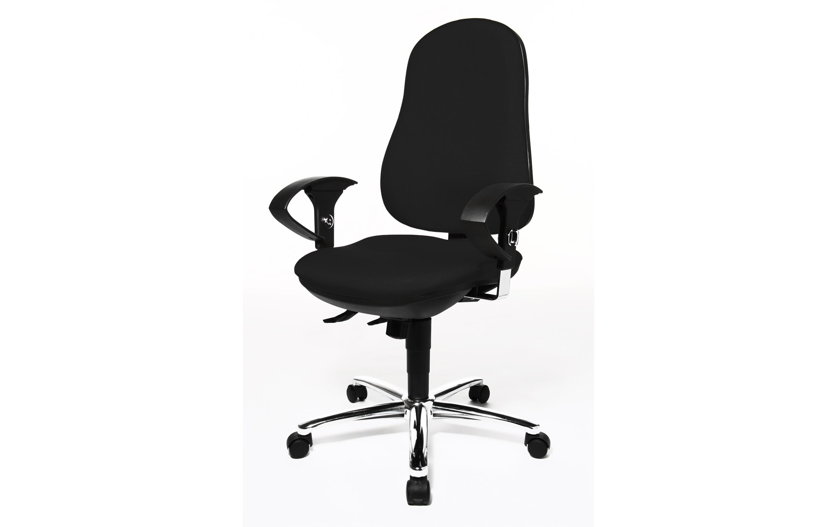 Bürostuhl Support Syncro Deluxe, Schwarz<br>Bequemer Bandscheiben-Drehstuhl