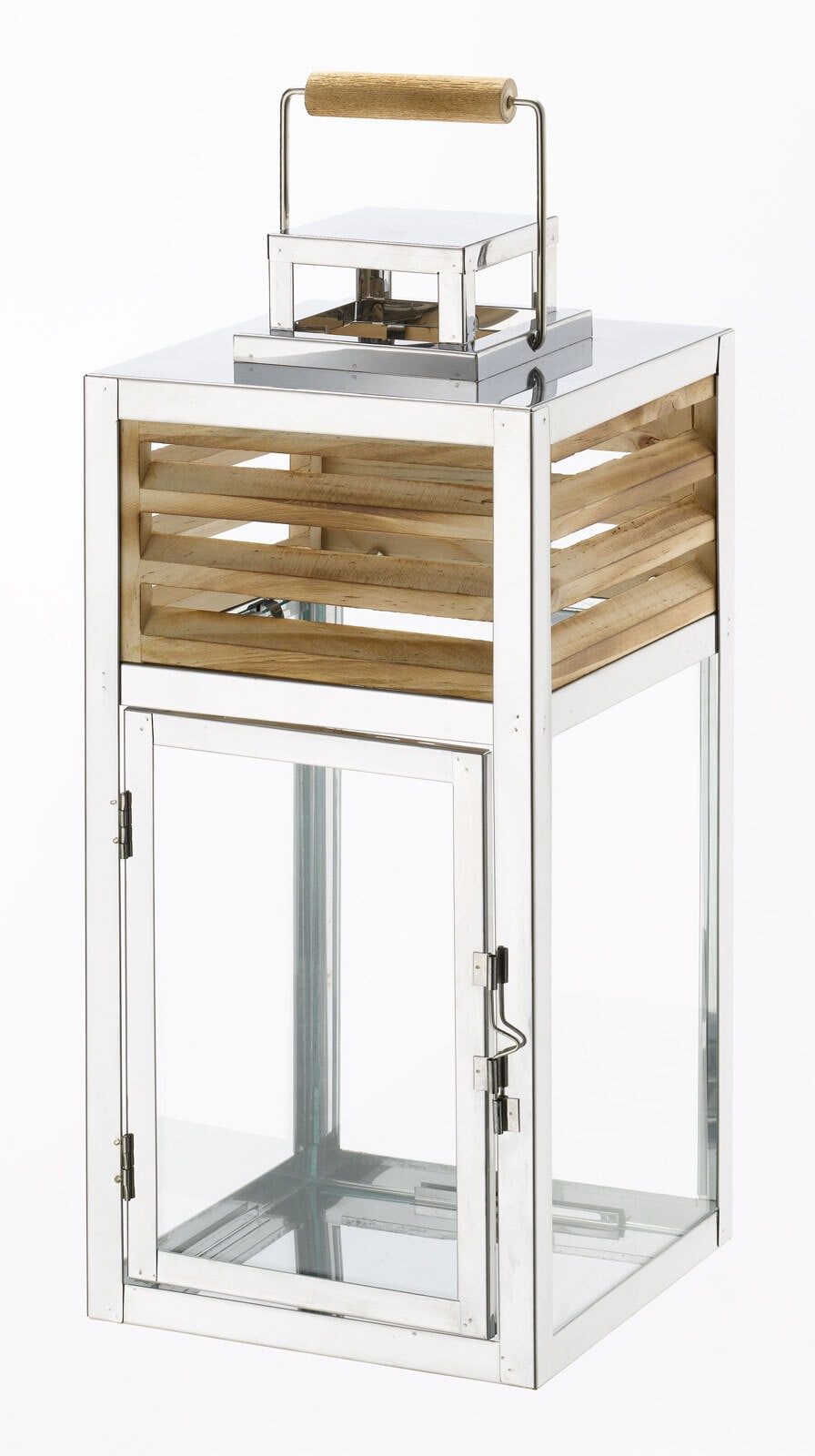 casaNOVA Laterne 40 cm Holz/Edelstahl