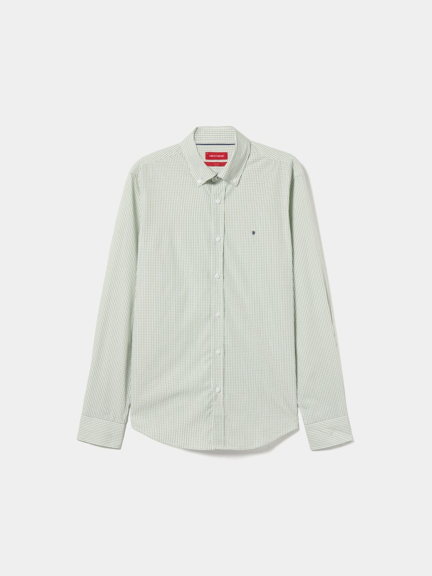 Camisa slim fit aos quadrados