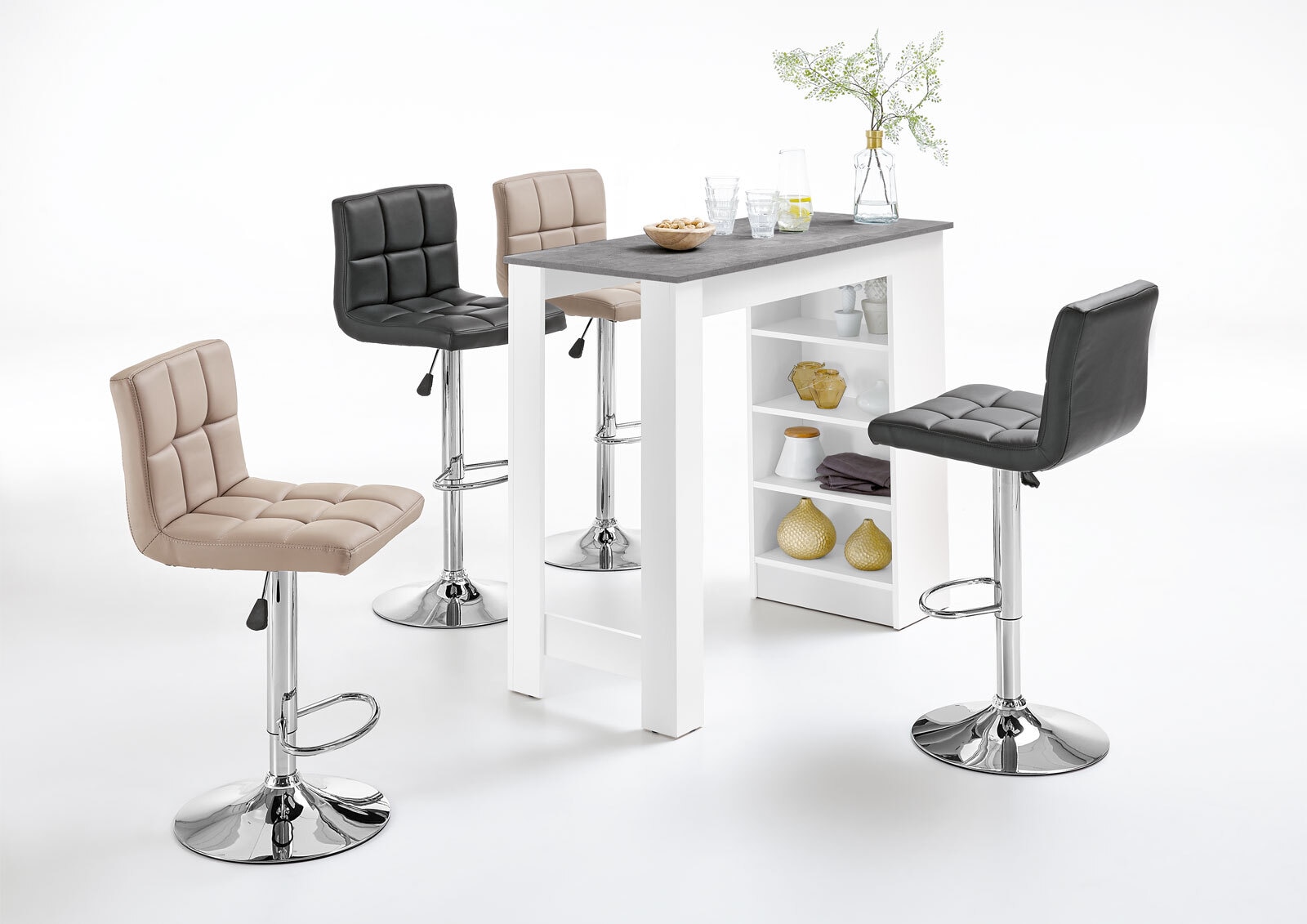 Bartisch Mojito Beton Nachbildung/Weiß 115x103x50 cm