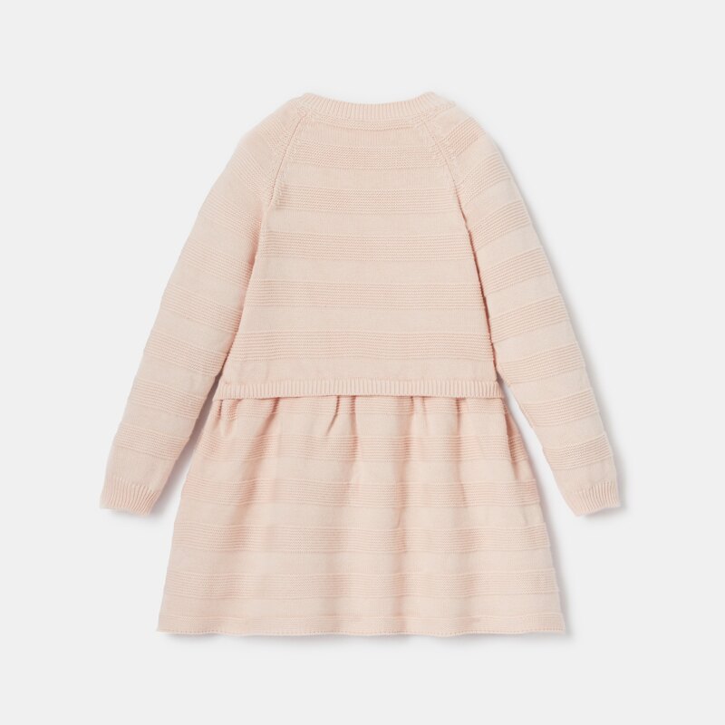 Robe-pull en tricot côtelé rose bébé fille Absorba Rose