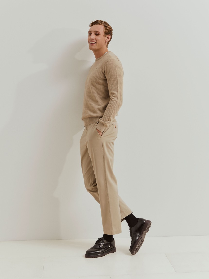 Camisola malha com textura em algodão