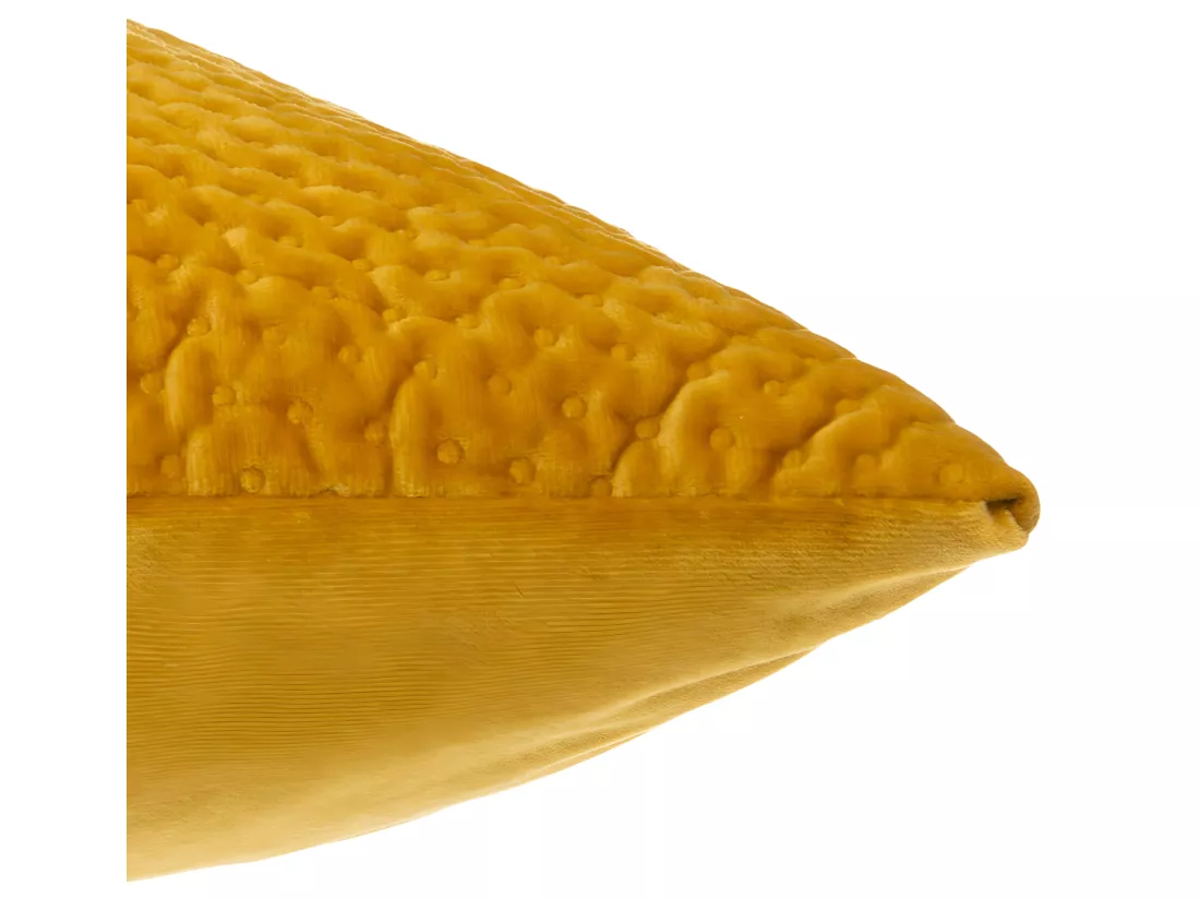 Coussin déhoussable Ocre en Velours embossé 40 x 40 cm