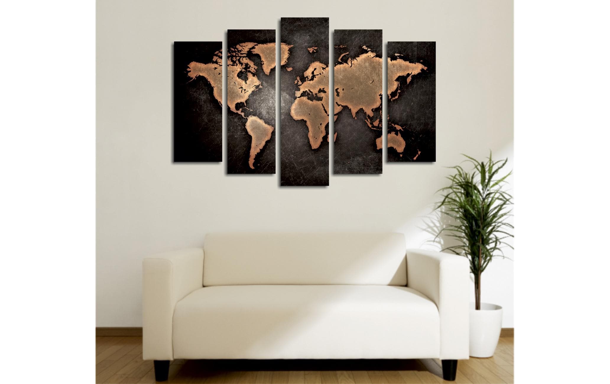 Bild World 5 Teile, 105 x 70 cmDekorative Leinwandmalerei
