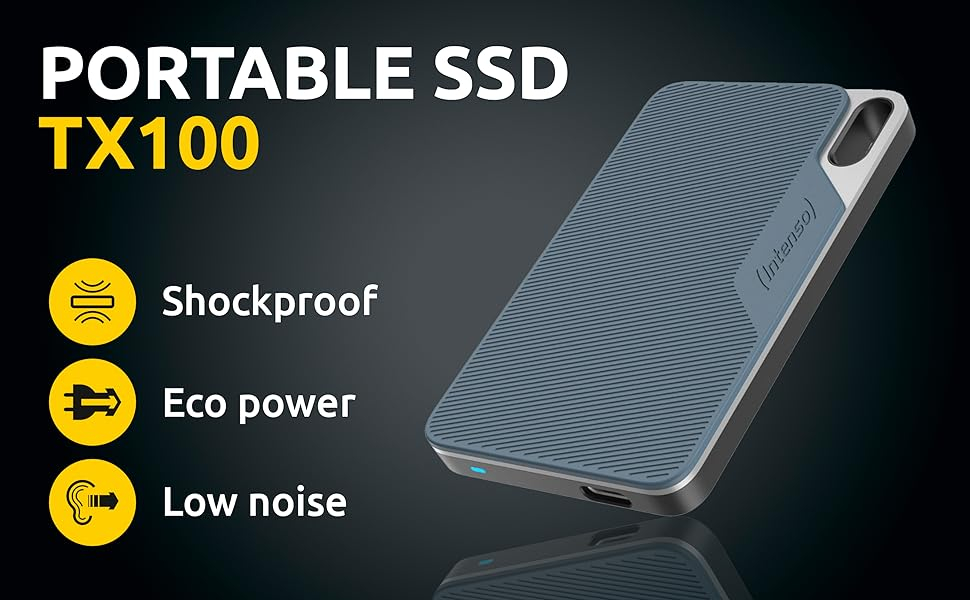 250GB TX100 Externe SSD Portable Festplatte USB Typ-C 3.2 Gen 1x1 500 Mbit/s (3826440) - Blau