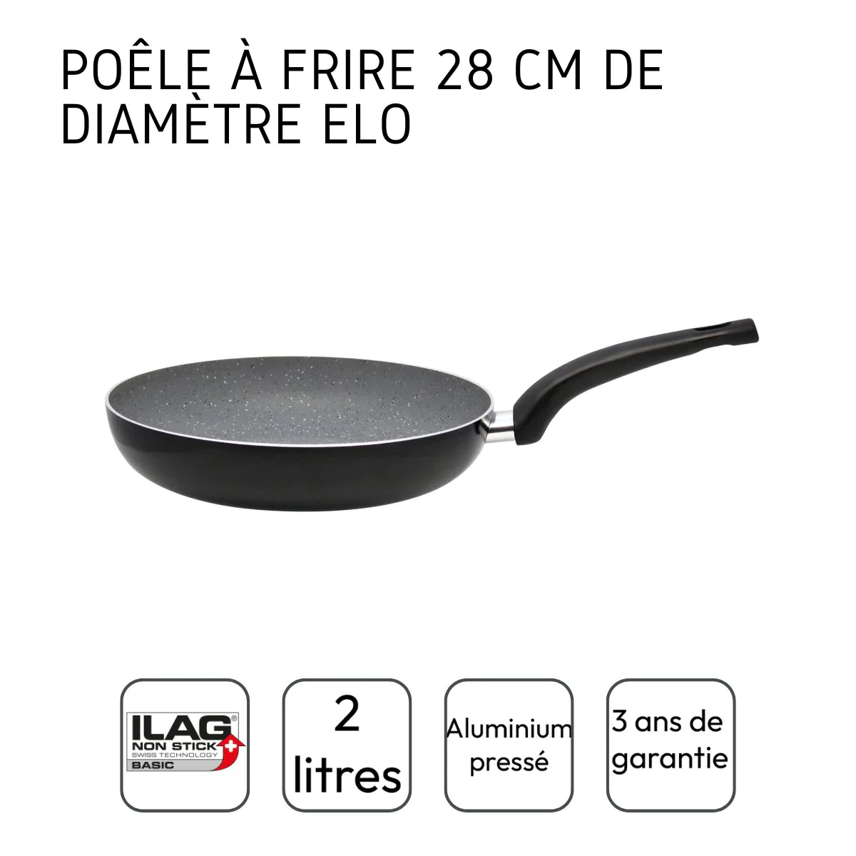 Poêle à frire 28 cm en aluminium pressé Dolomit Elo