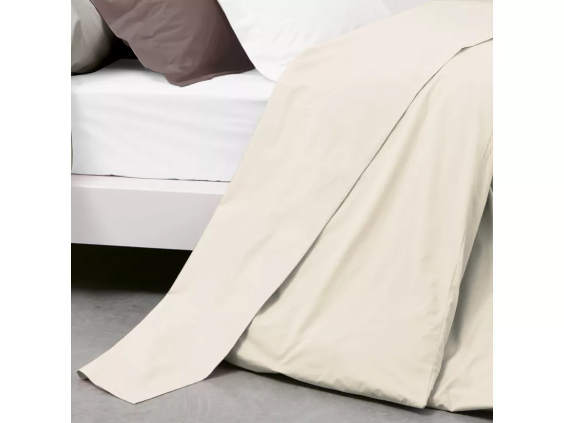 Drap plat uni 270x310 cm coton ALTO Crème