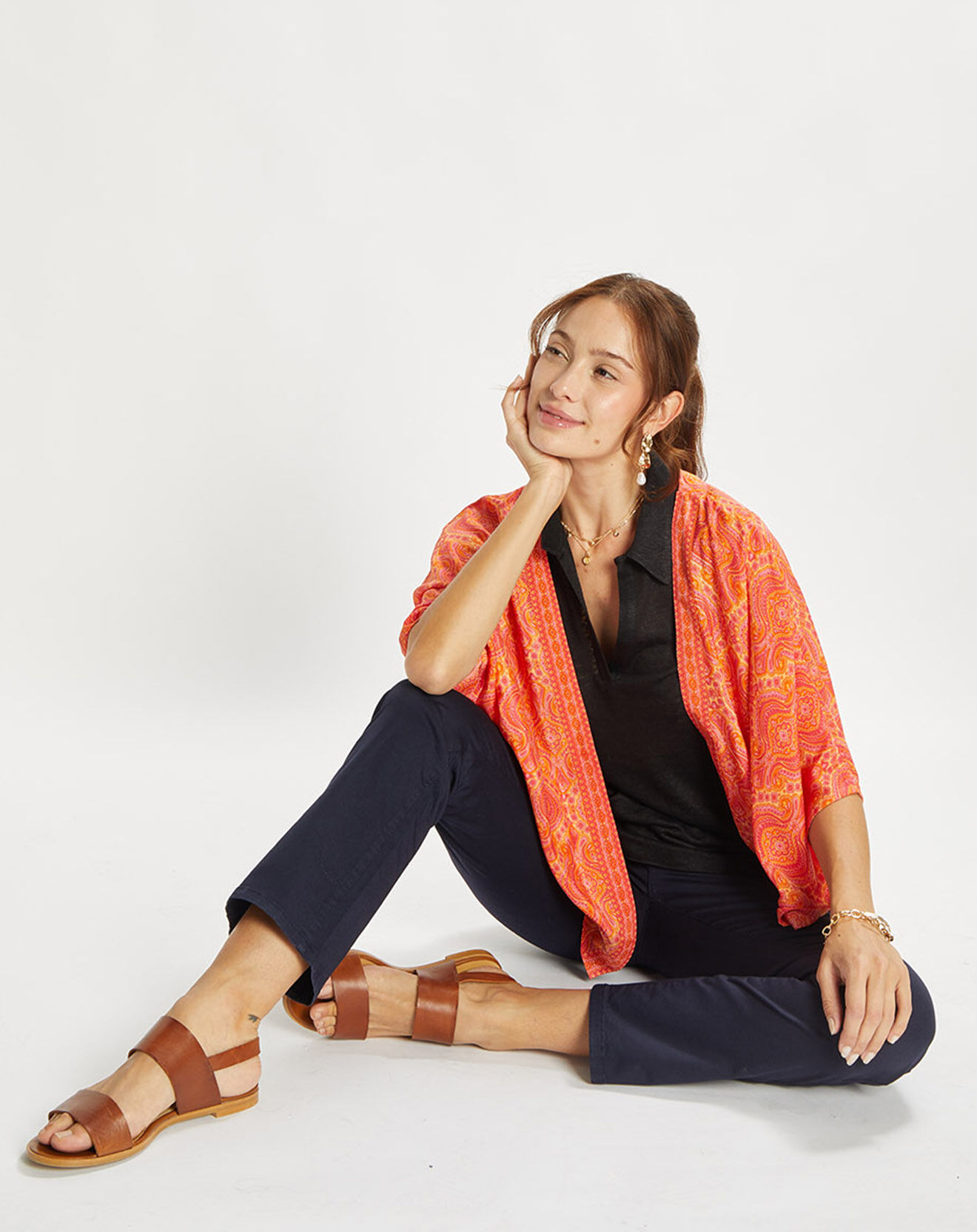 Lauren Vidal Kimono en Soie mélangée Sasha sunny