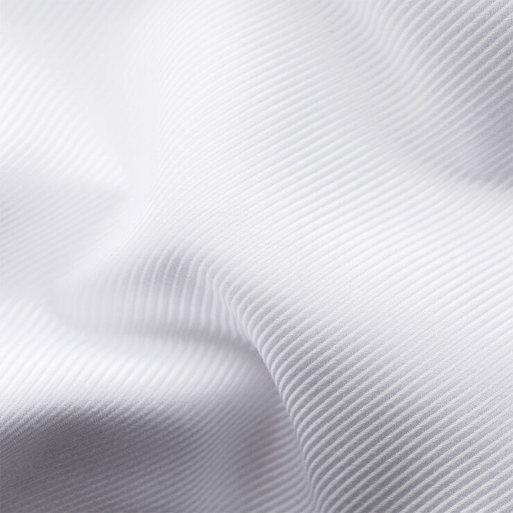 ETON Cont. Fit White Textured Twill Shirt - French Cuff Hvid