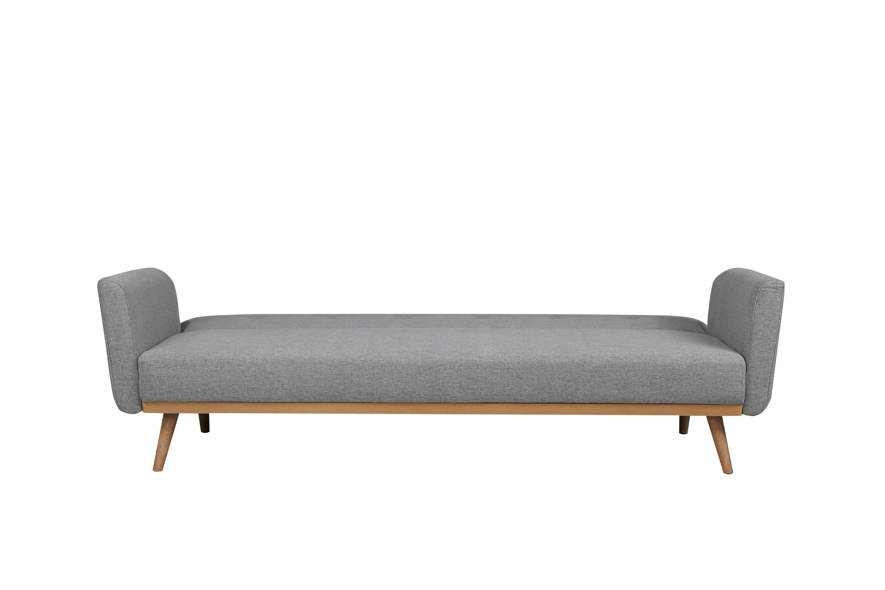 Schlafsofa hellgrau Schlafcouch Sofa Couch Schlaffunktion Gästebett Gästesofa