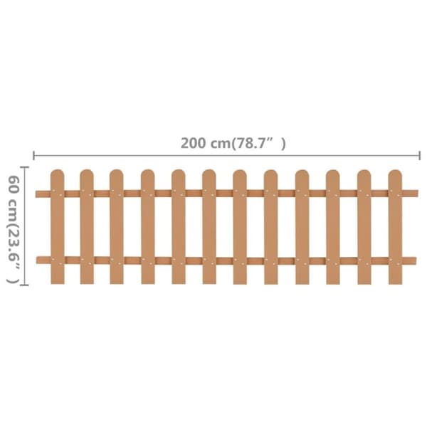 vidaXL Stakittgjerde WPC 200x60 cm
