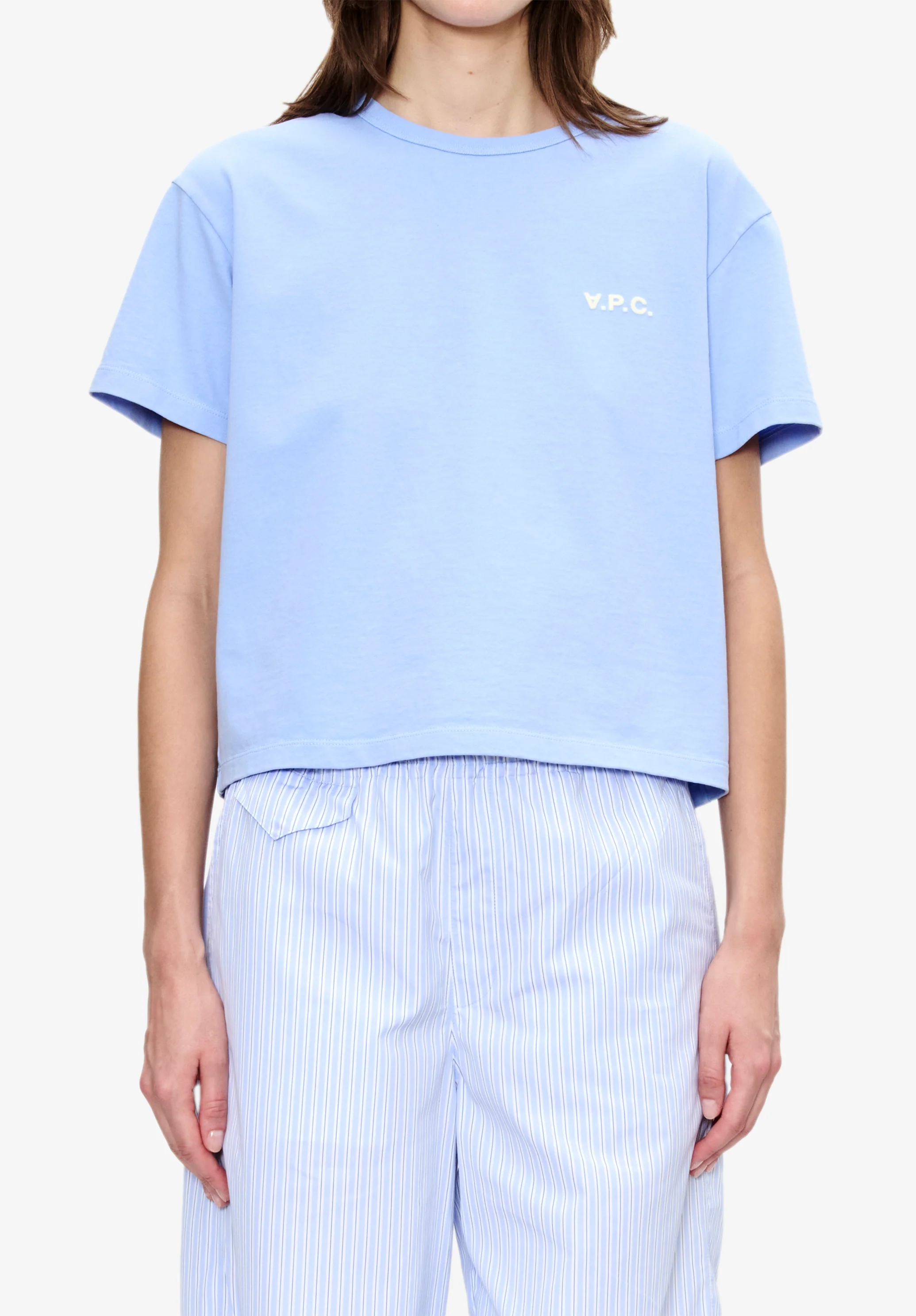 t-shirt boxy petit vpc - Bleu clair/ecru