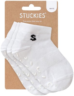STUCKIES Ankelsokker Anti-slip 3-Pakk, Hvit