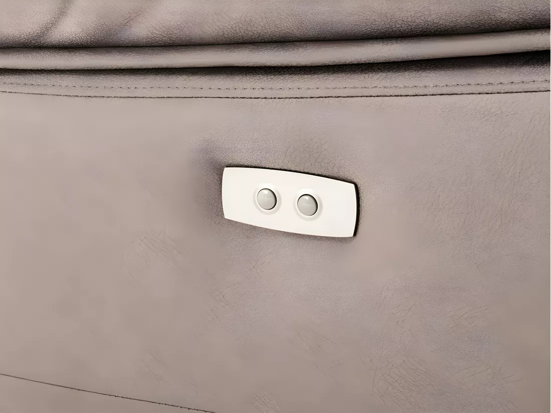 Canapé 3 places et fauteuil relax électrique en tissu taupe DOLENE