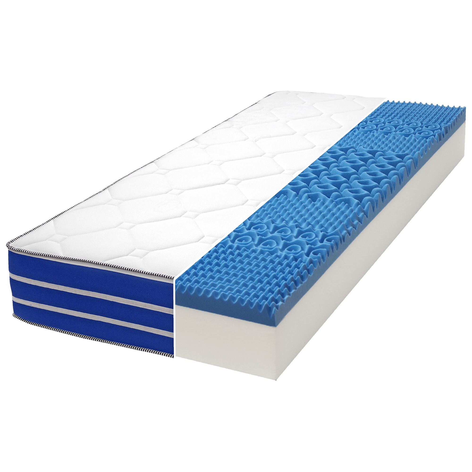 FLEXX Kaltschaum Matratze 120x200 cm mit 3D Memory Foam - 7 Zonen; 25cm Höhe; H4, H3, H2 Misch-Härtegrad - Wendbare Kaltschaummatratze mit optimaler Druckentlastung