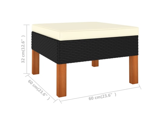 LES TENDANCES - Salon extérieur Salon de jardin-noir-4 places-60.5x64.5x67-300281