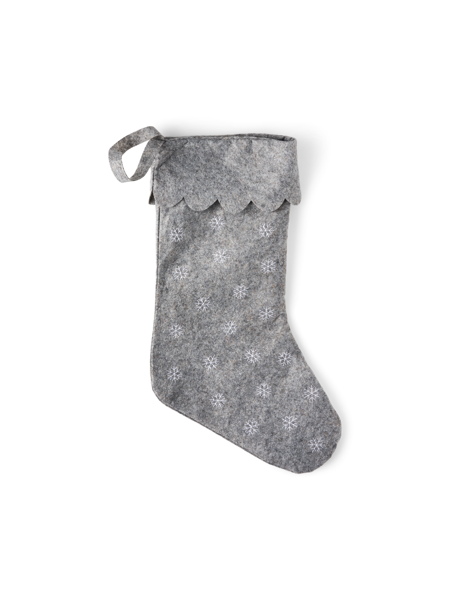 Julestrømpe | 44 x 18,5 cm.  | Silver Grey