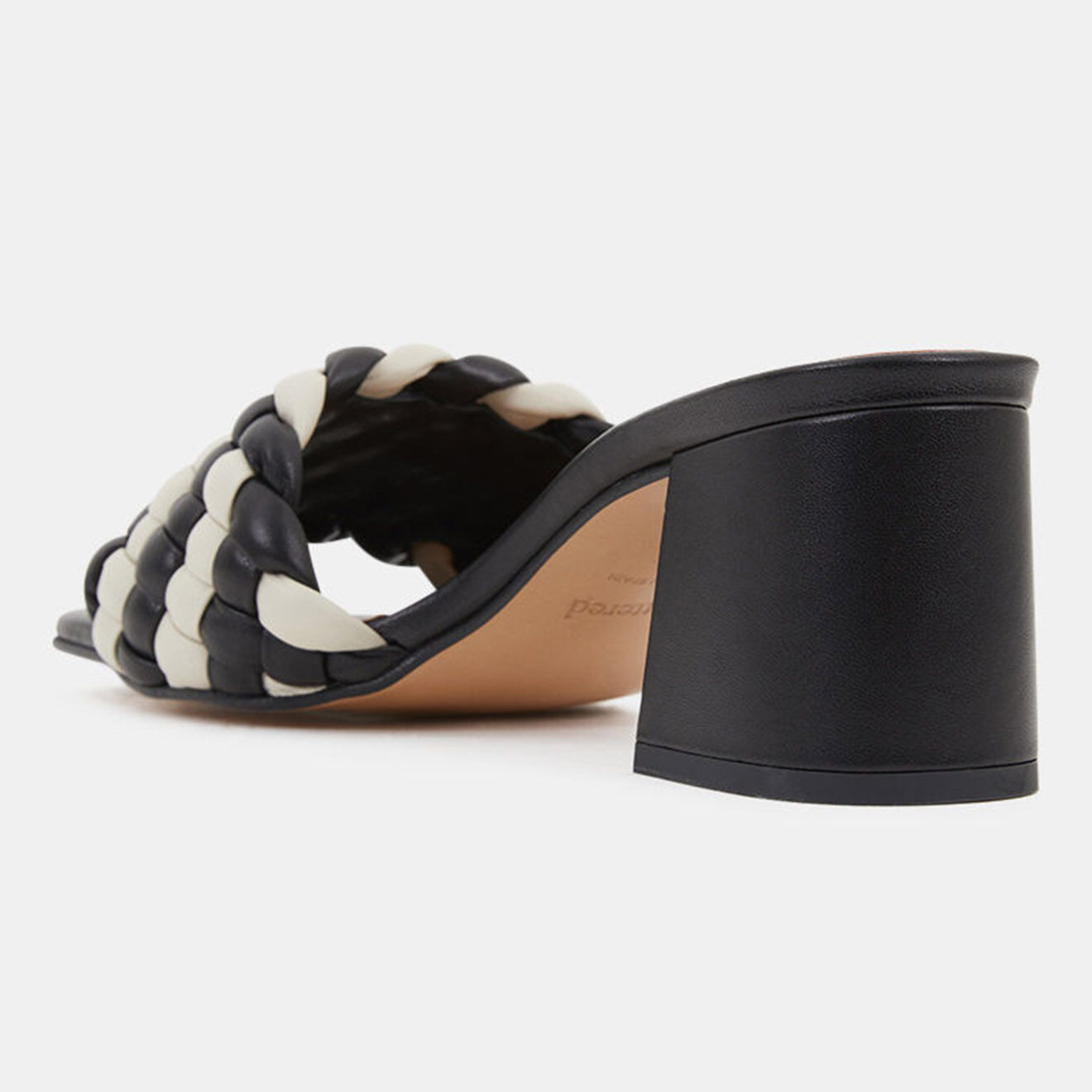 Flattered Mules en Cuir Odessa noir/blanc - Talon 5.5 cm