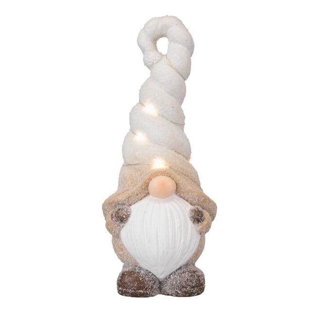 LED-Wichtel - aus Magnesia - ca. 14,5 x 12,5 x 32,5 cm - 1 Stück
