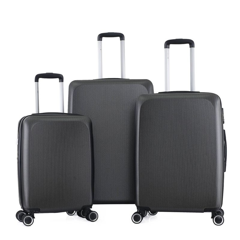 Lot de 3 valises rigides 379 Extensibles 55, 66 et 76 cm Noir