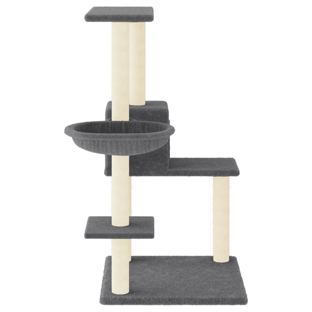 Arranhador para gatos vidaXL com hastes de sisal cinza escuro, 95 cm