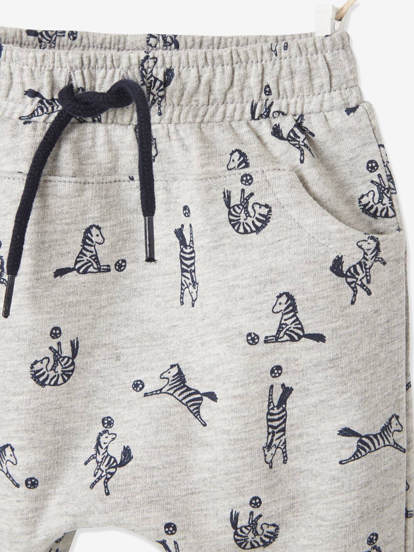 Calças de fleece cinza claro mesclado para bebê menino