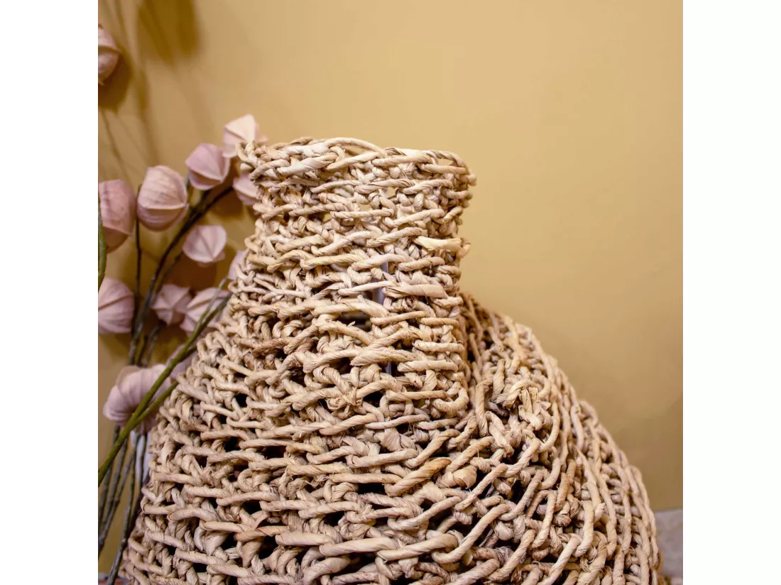 Now's Home - Jarre Decorative En Fibre D'abaca Naturelle O42xh55cm Abaca