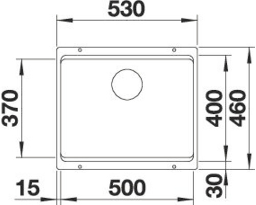Blanco ETAGON 500-U spoelbak, 530 x 460 mm, wit, 522231