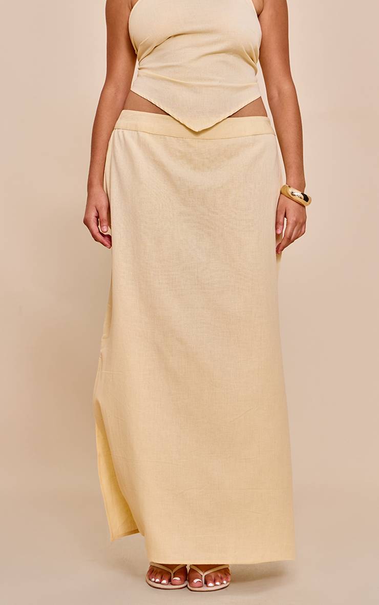 Pale Yellow Jupe Longue Brodée Crème Grande Taille