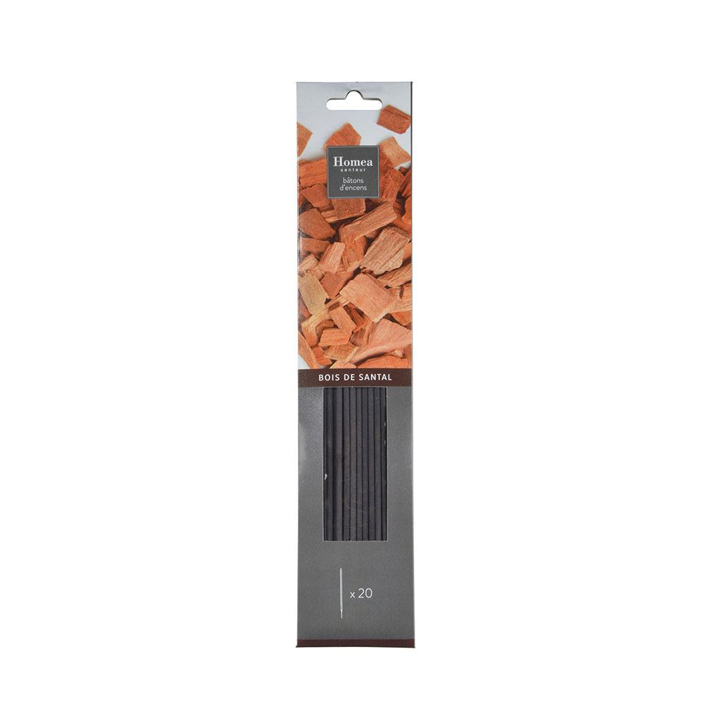 Lot de 20 bâtons d'encens santal 25.5cm